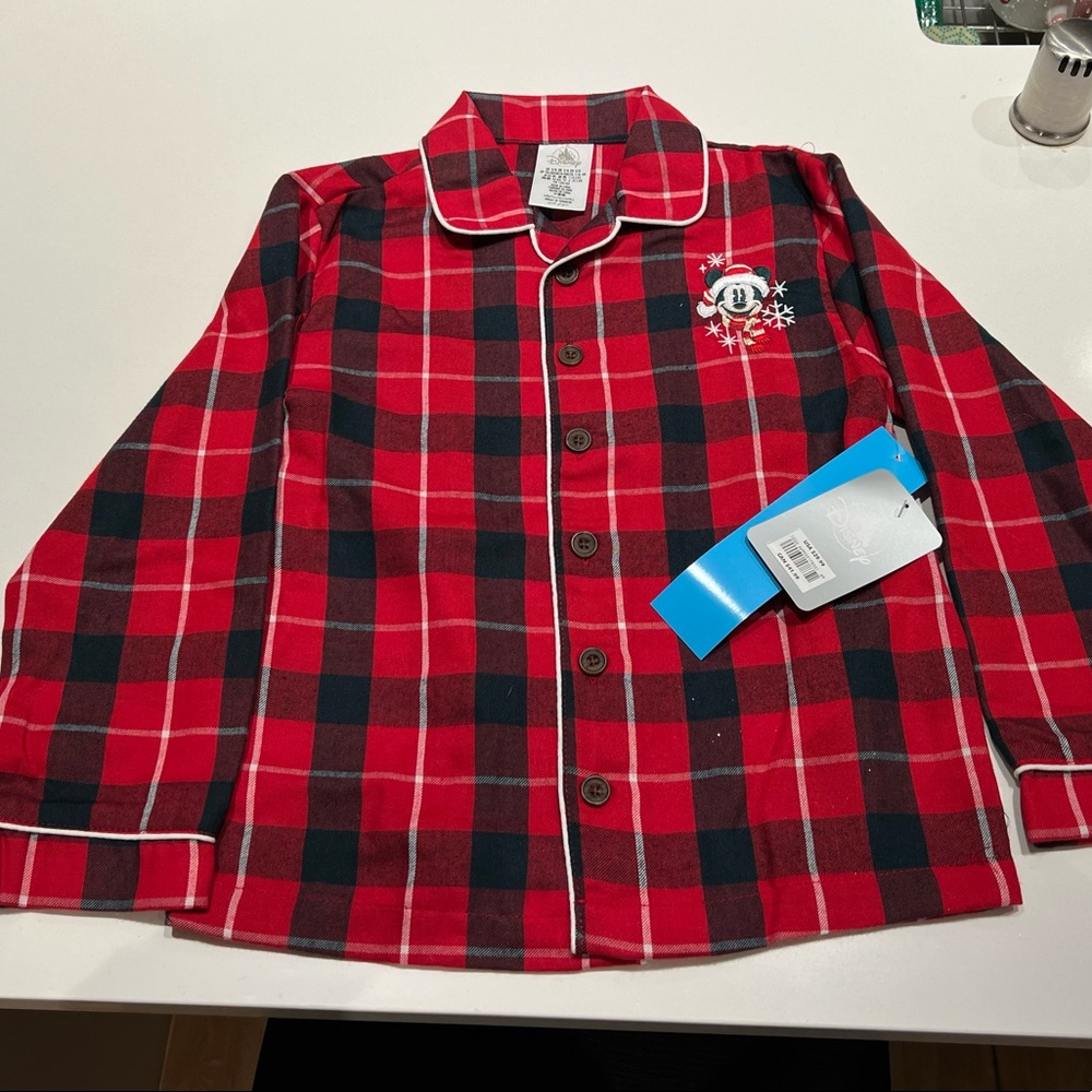 Disney Mickey Mouse Holiday Plaid Flannel Pajamas for Boys size 5/6